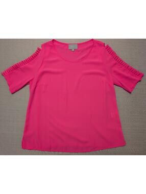 Skies Are Blue Hot Pink Slit-Sleeve Top Large